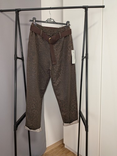 Stoffhose mit leo muster - leo,