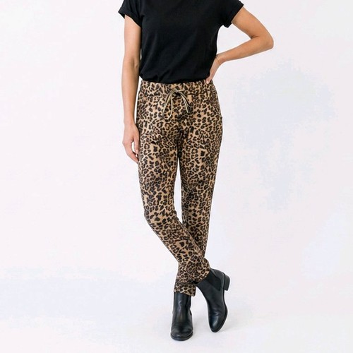 Damenhose samt leo - damenhose, schwarz