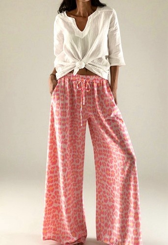 Hose weites bein rosa pink - weites,